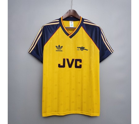 Arsenal 88/89 Away Yellow Soccer Jersey